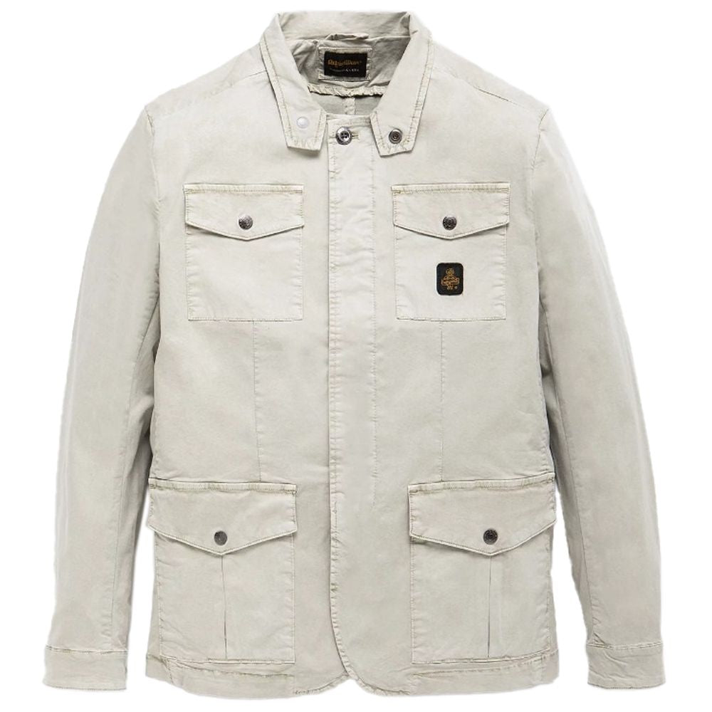 Refrigiwear Beige Cotton Four-Pocket Jacket Elegance