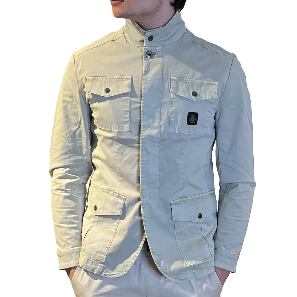 Refrigiwear Beige Cotton Four-Pocket Jacket Elegance