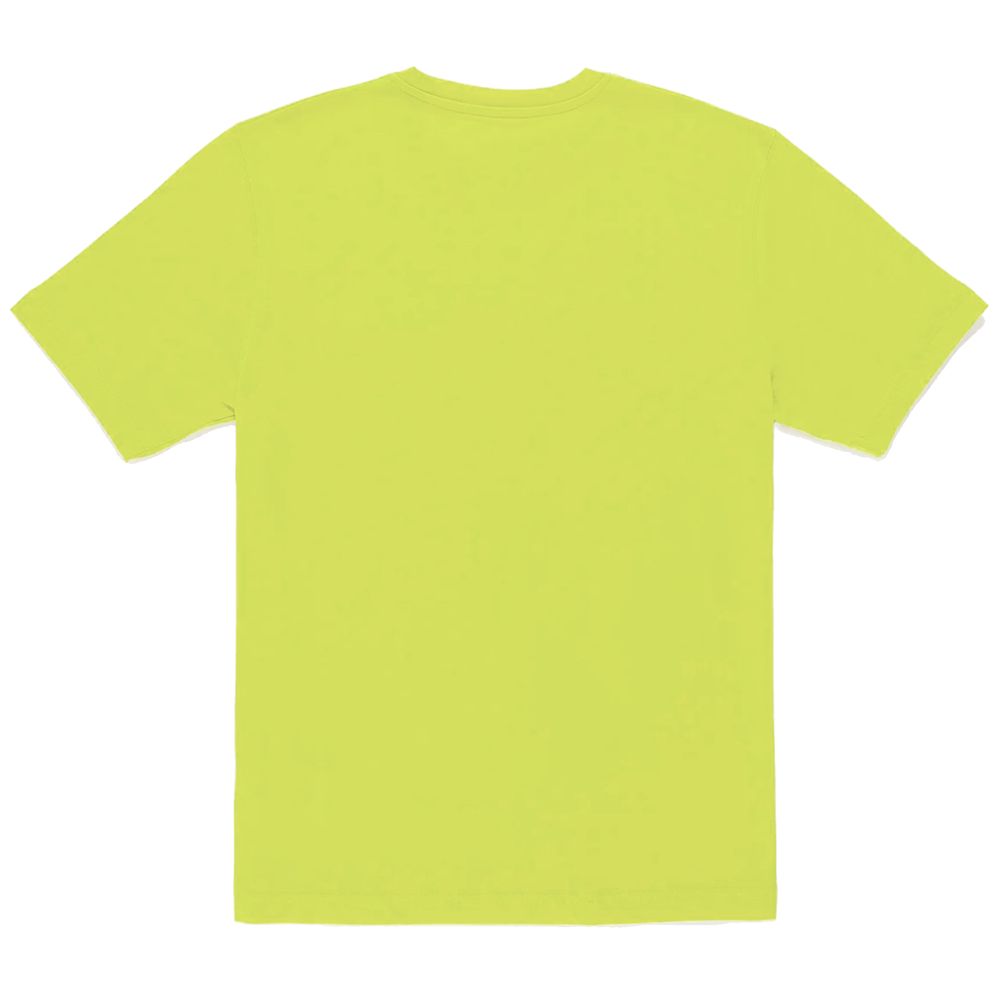 Refrigiwear Yellow Cotton Tee with Chest Pocket Logo Elegance