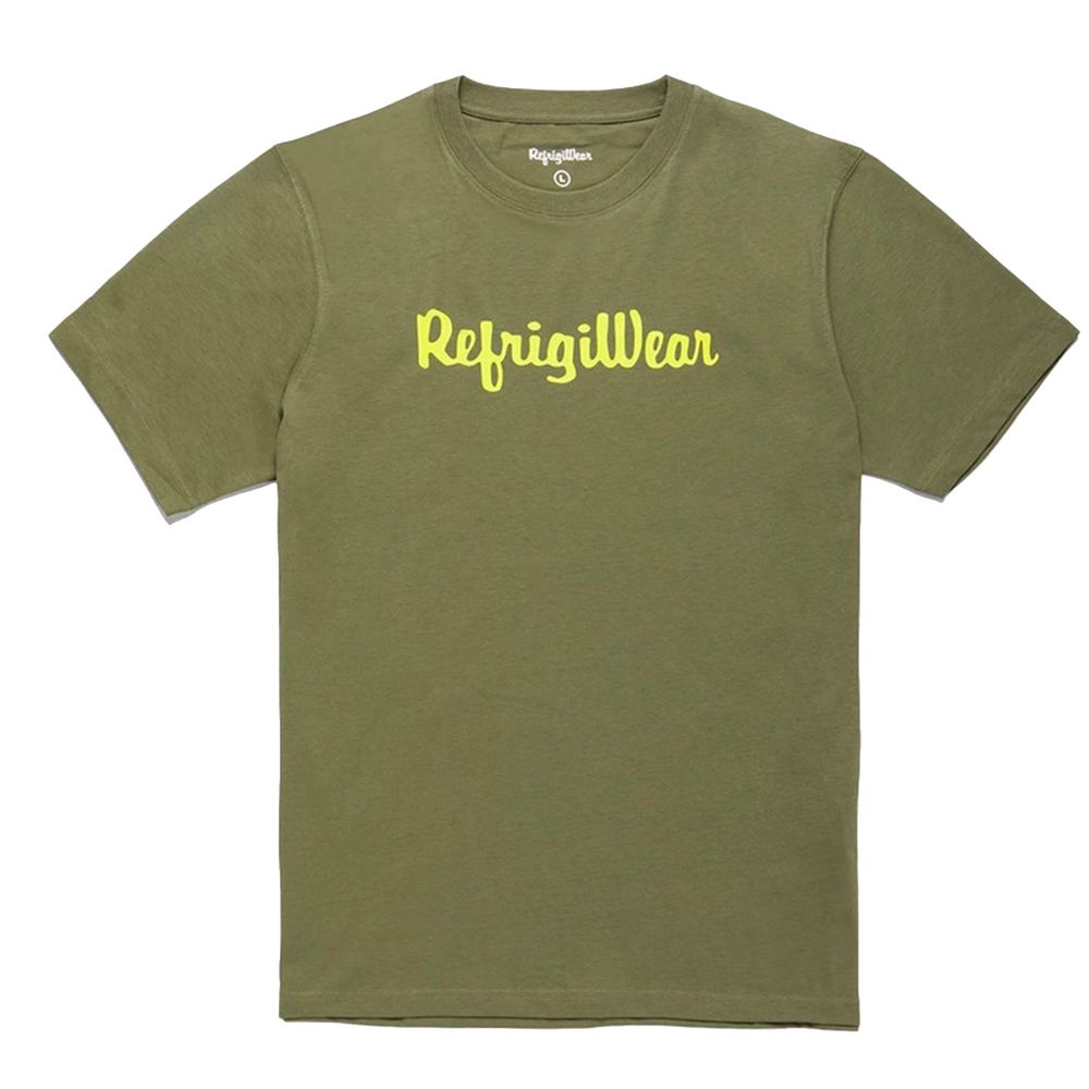 Refrigiwear Army Green Cotton Tee with Contrast Logo