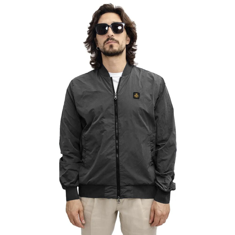 Refrigiwear Black Garment-Dyed Nylon Bomber Jacket