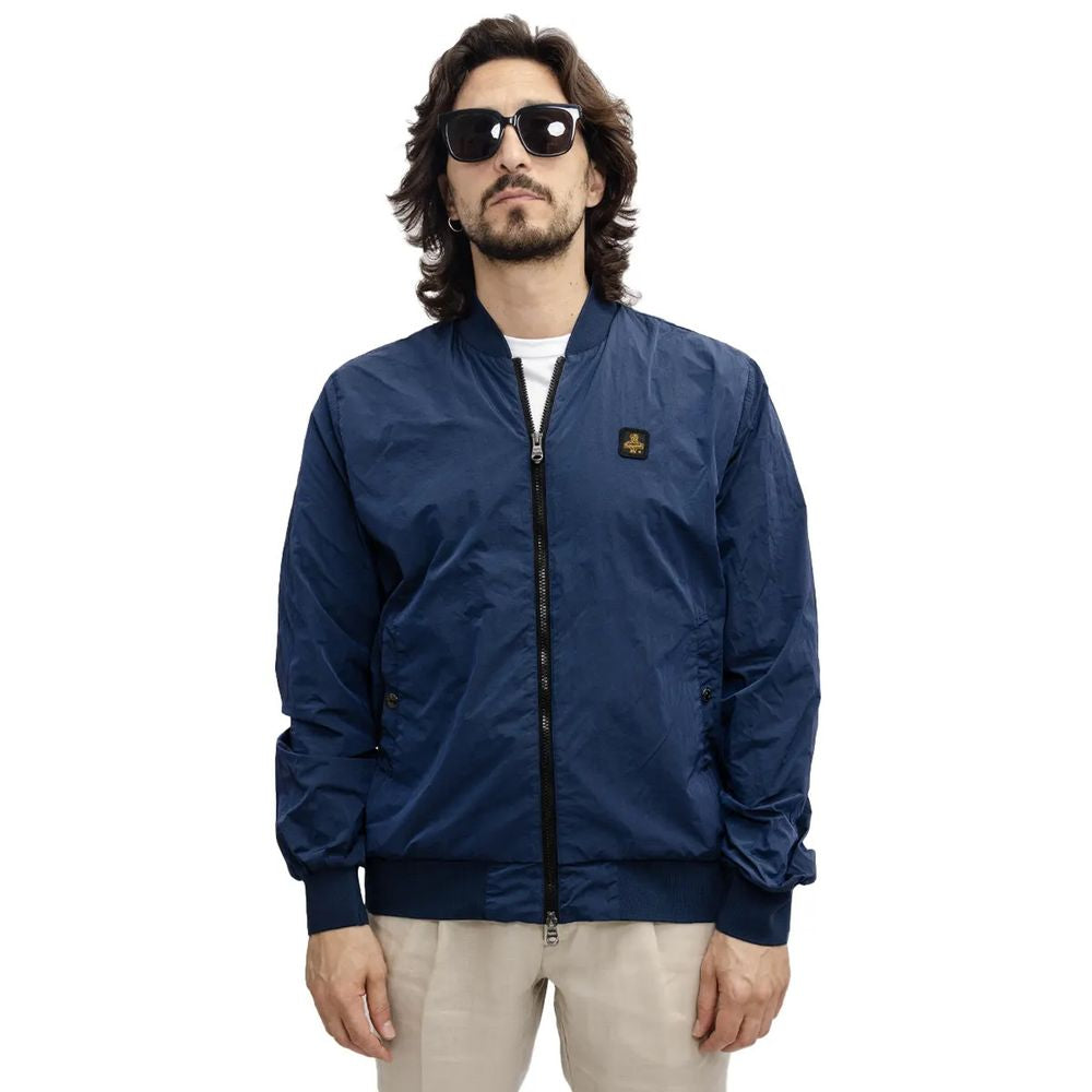 Refrigiwear Blue Garment-Dyed Nylon Bomber Jacket