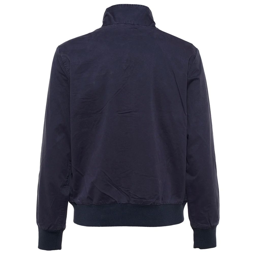 Refrigiwear Blue Cotton Bomber Jacket Elegance Defined