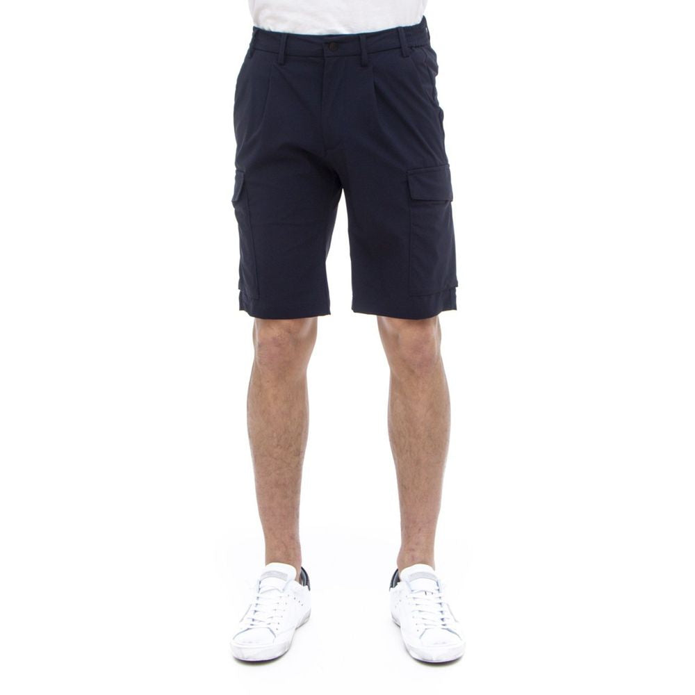 People Of Shibuya Blue Stretch Tech Bermuda Shorts Elegance