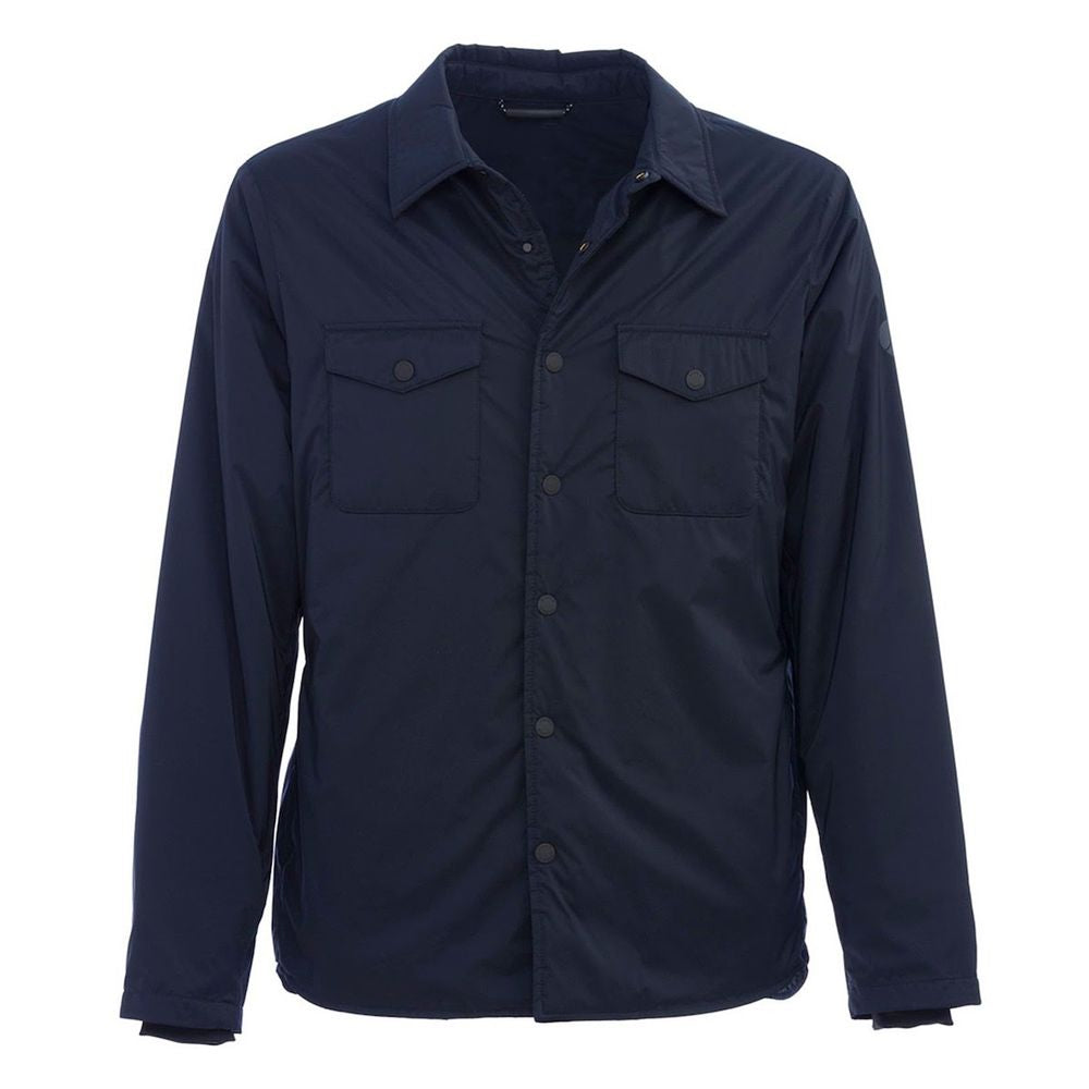 People Of Shibuya Grey Technical Fabric Jacket with Button Closure