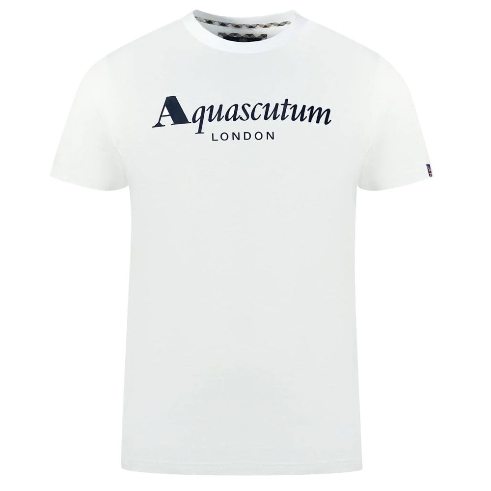 Aquascutum White Cotton T-Shirt for Elevated Everyday Style