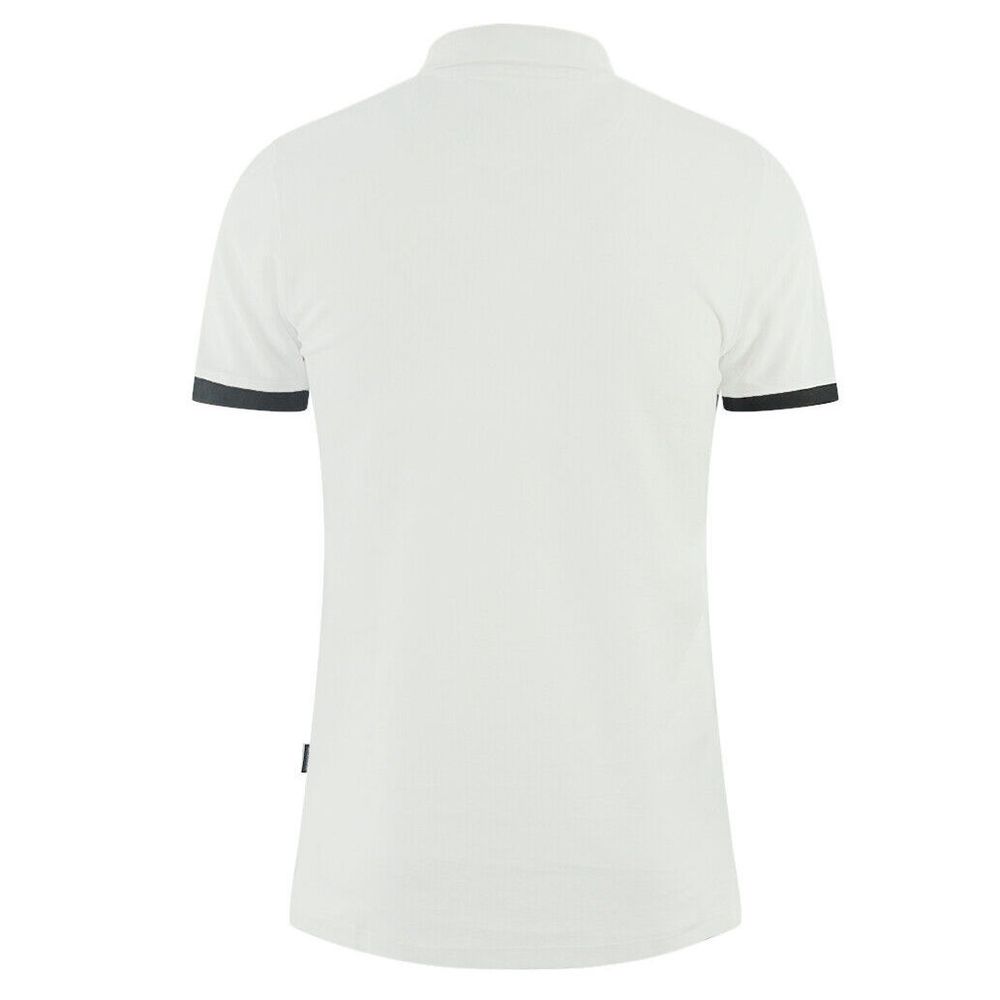 Aquascutum Navy Cotton Polo with Signature Details Luxe