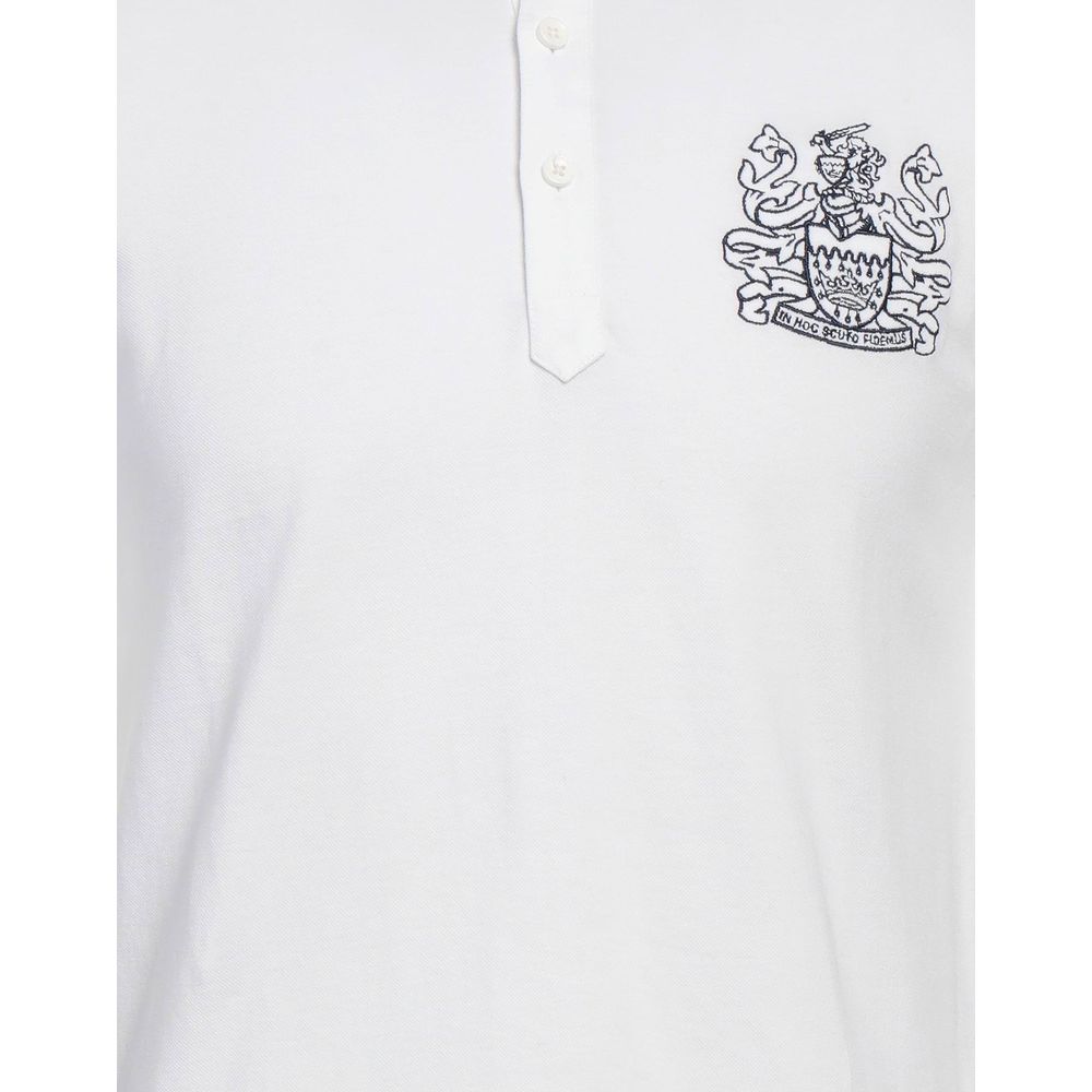 Aquascutum Navy Cotton Polo with Signature Details Luxe