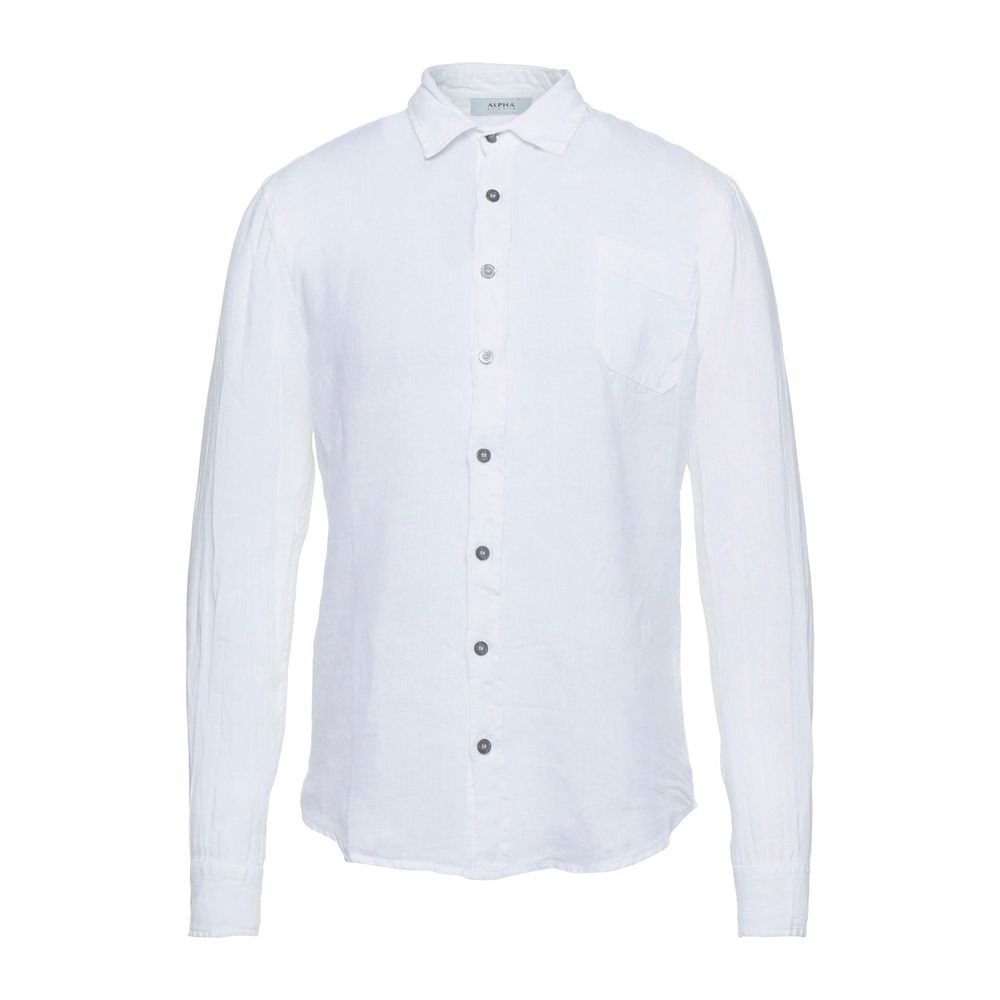 Alpha Studio White Linen Shirt for Effortless Style