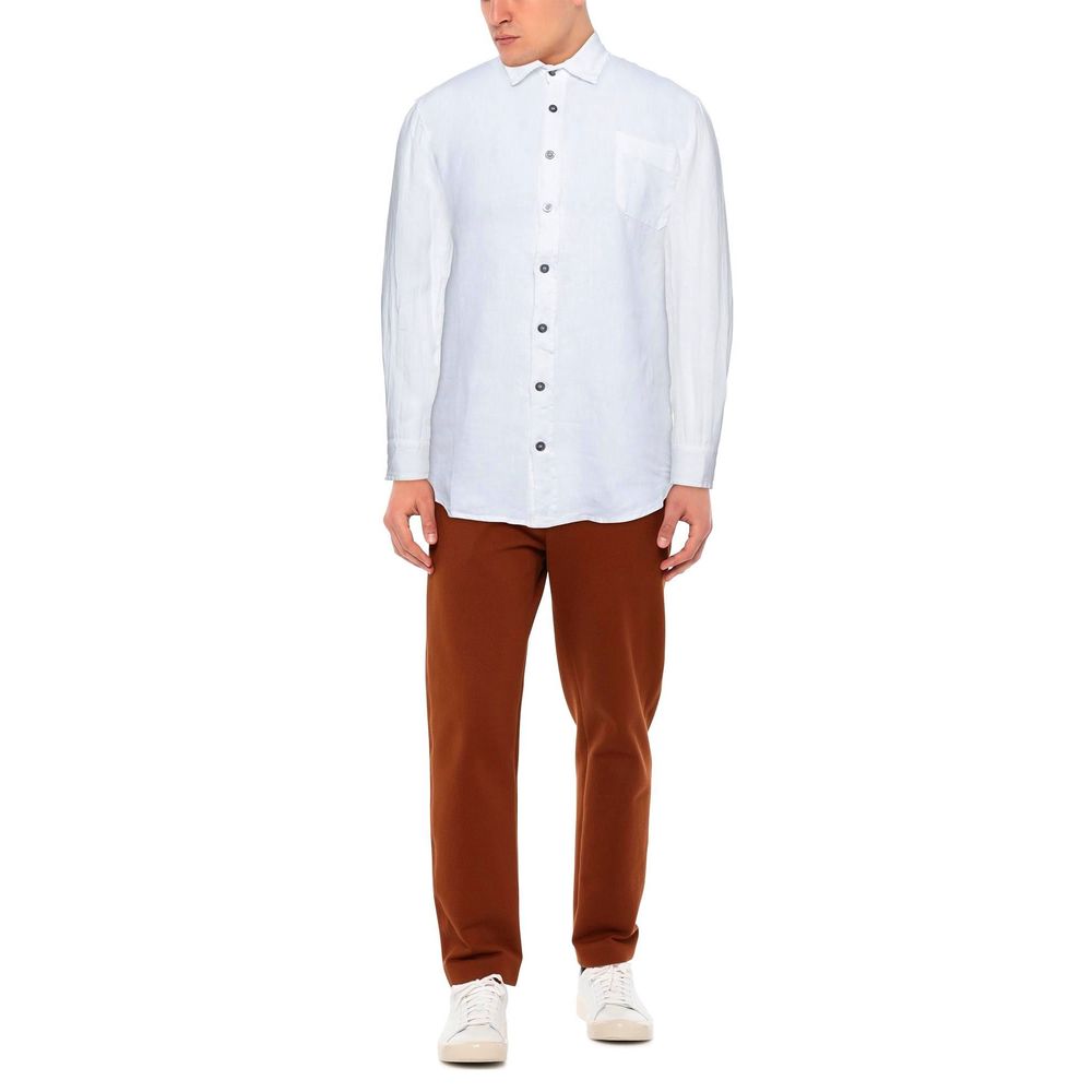 Alpha Studio White Linen Shirt for Effortless Style