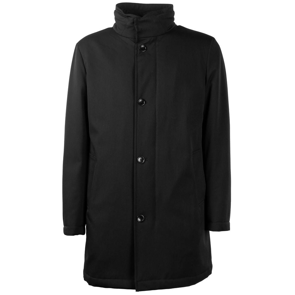 Made in Italy Black Wool Jacket for Timeless Elegance