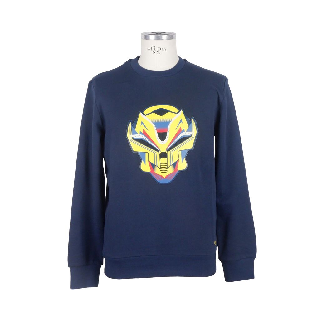 Bikkembergs Blue Cotton Sweater for Effortless Elegance
