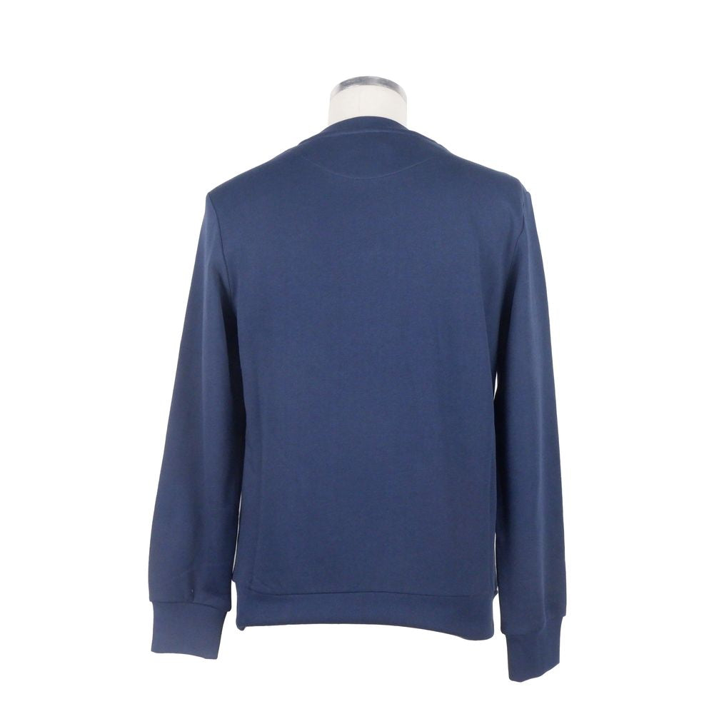Bikkembergs Blue Cotton Sweater for Effortless Elegance