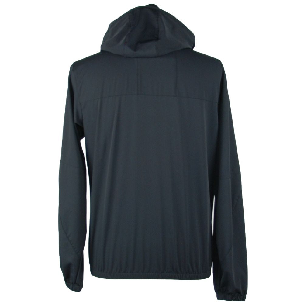 Emilio Romanelli Black Cotton Hooded Full Zip Jacket