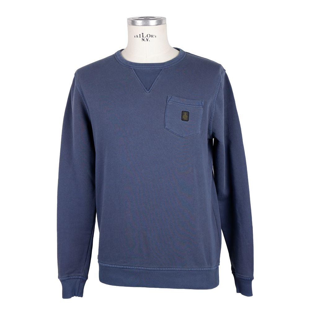 Refrigiwear Blue Cotton Sweater for Elevated Elegance