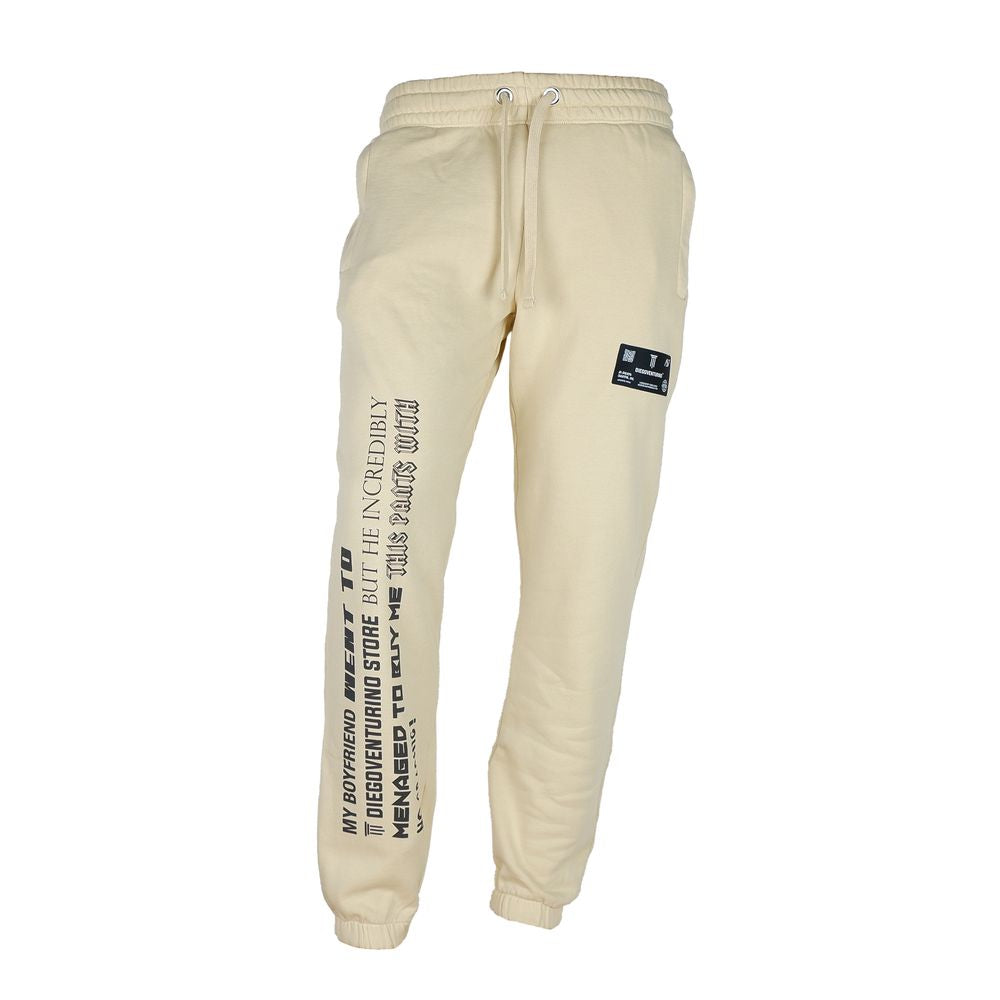 Diego Venturino Beige Cotton Track Trouser Elegance
