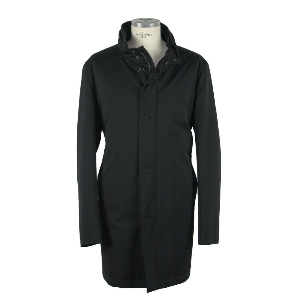 Made in Italy Black Wool Jacket for Timeless Elegance