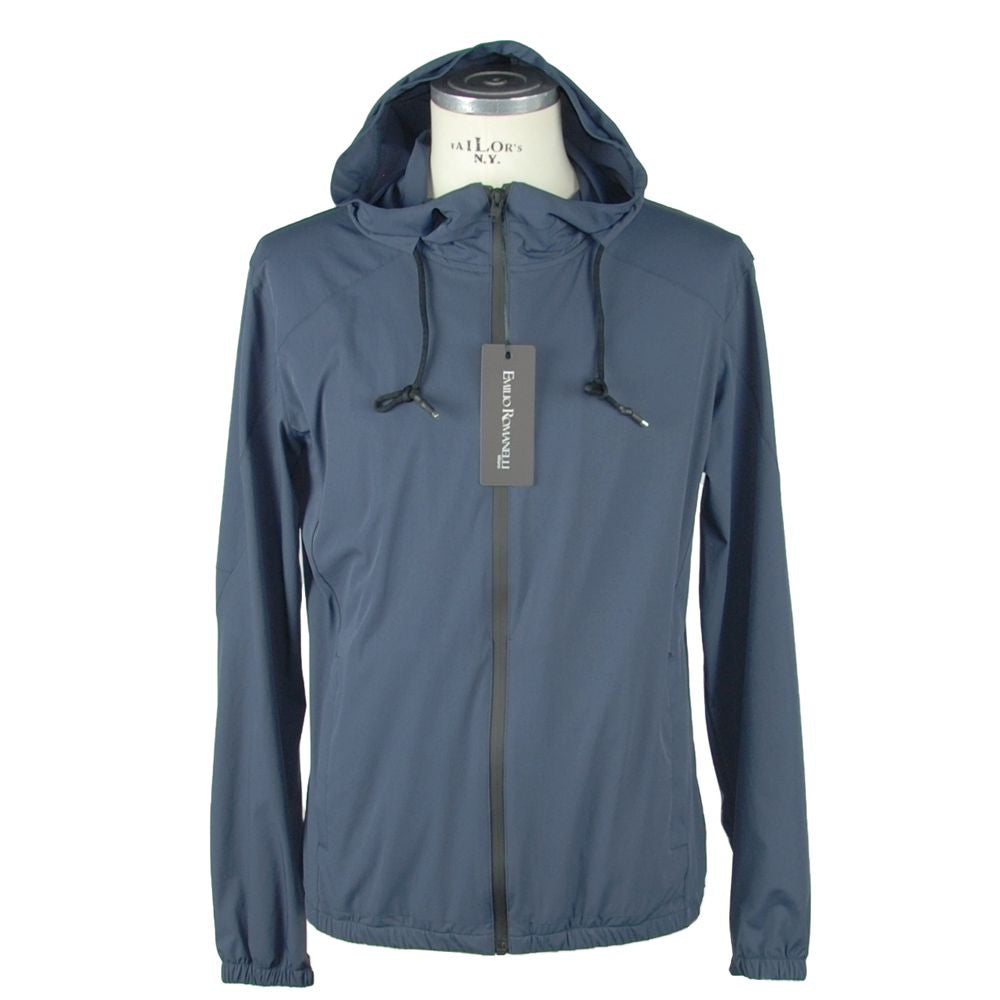 Emilio Romanelli Blue Synthetic Jacket for Modern Elegance