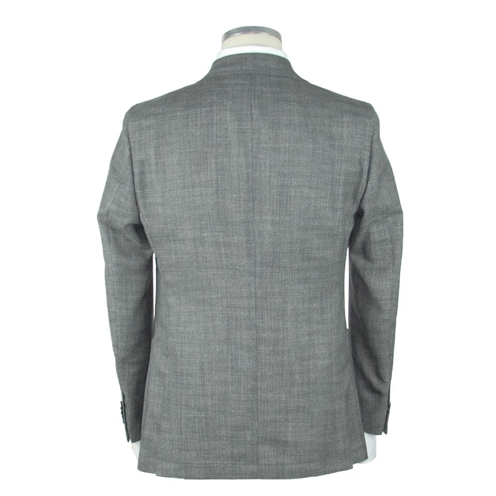 Emilio Romanelli Gray Wool Blazer for Timeless Elegance