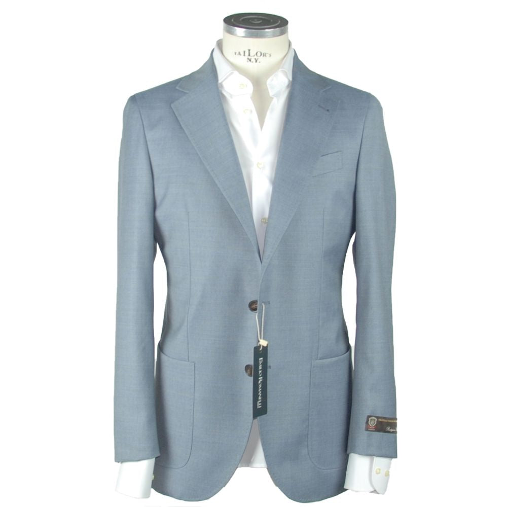 Emilio Romanelli Light Blue Wool Blazer for Sophisticated Style