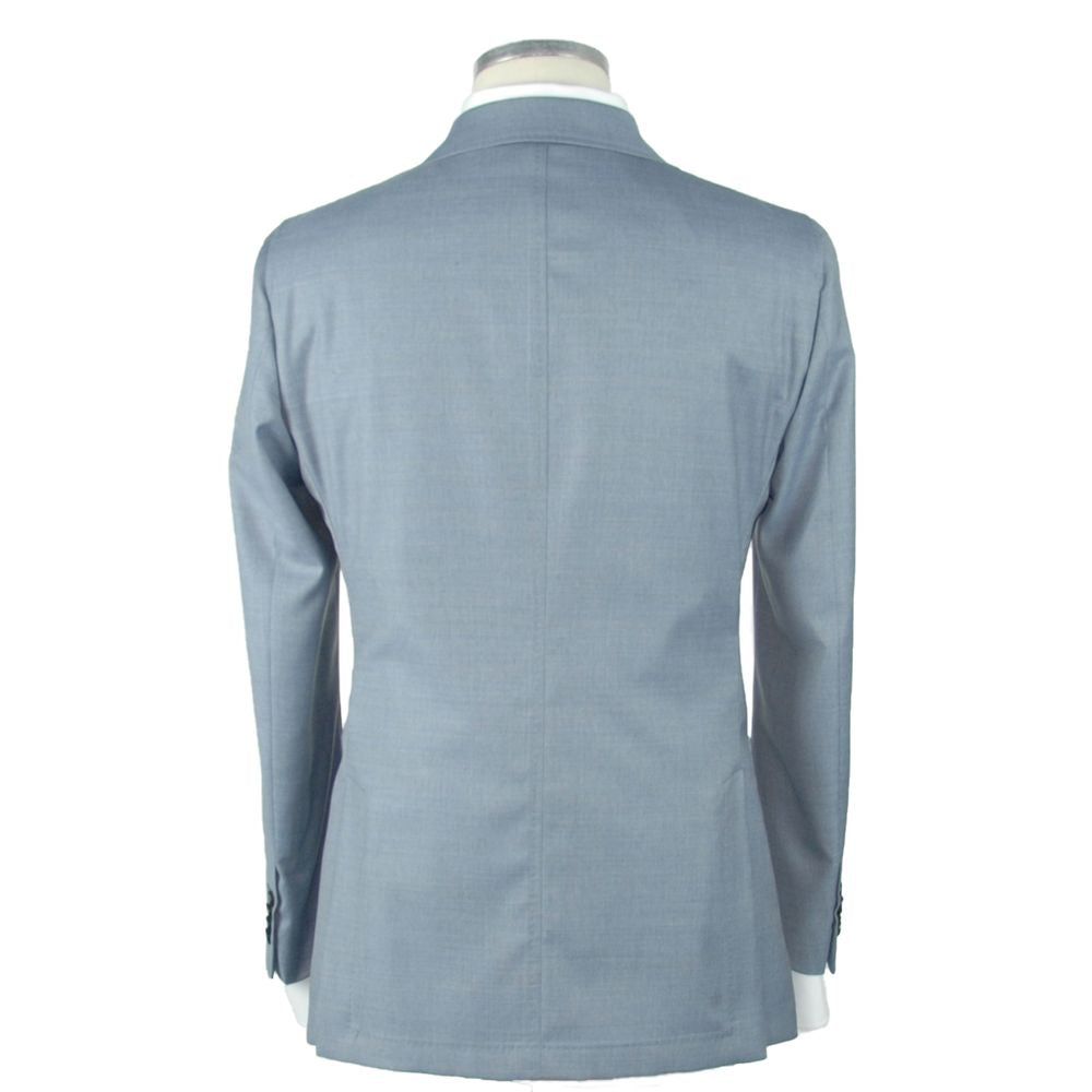 Emilio Romanelli Light Blue Wool Blazer for Sophisticated Style