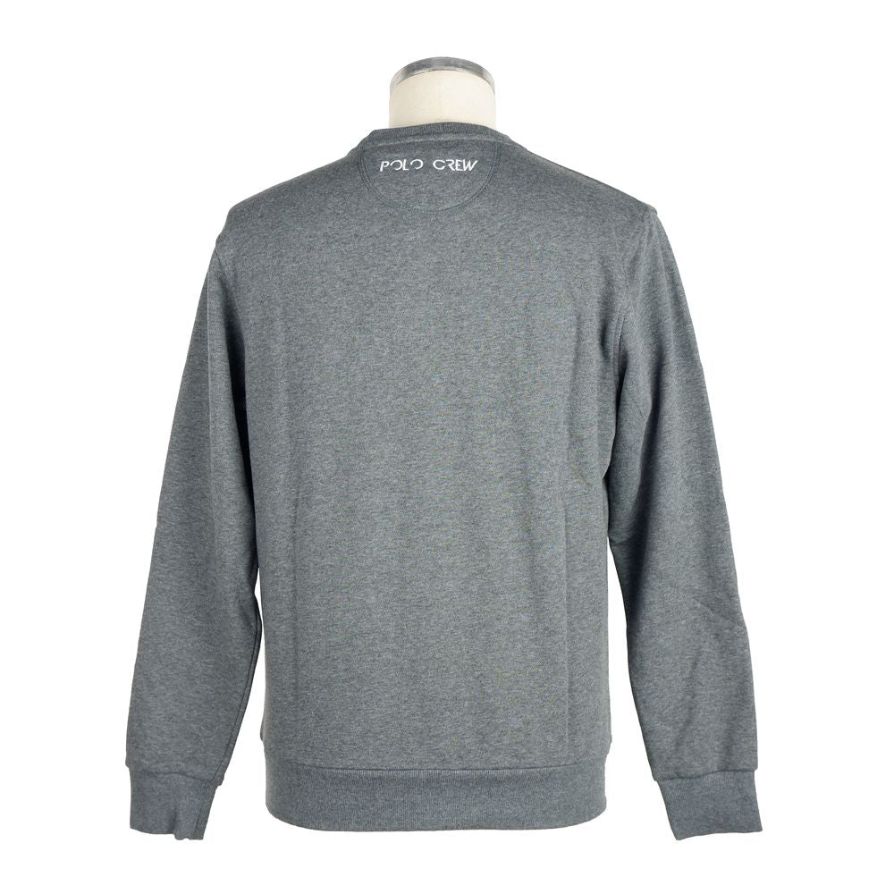 La Martina Gray Cotton Sweater for Effortless Elegance