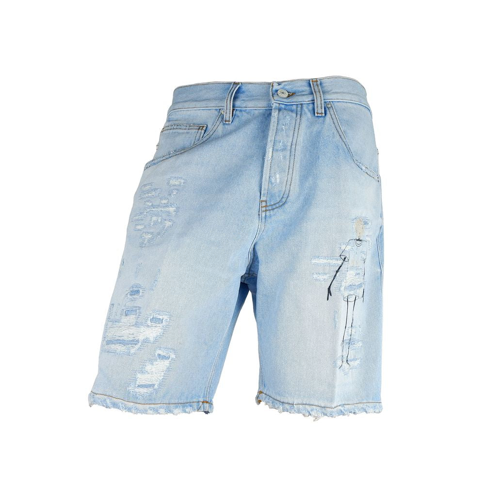 Don The Fuller Light Blue Cotton Bermuda Short