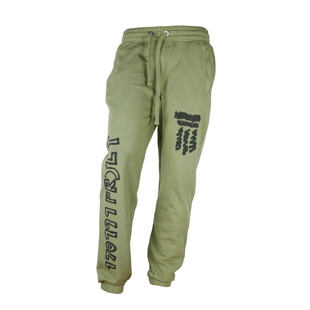 Diego Venturino Green Cotton Track Pant for Elevated Style