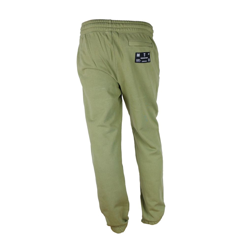 Diego Venturino Green Cotton Track Pant for Elevated Style