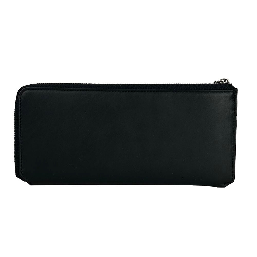 Baldinini Black Leather Travel Organizer Luxe