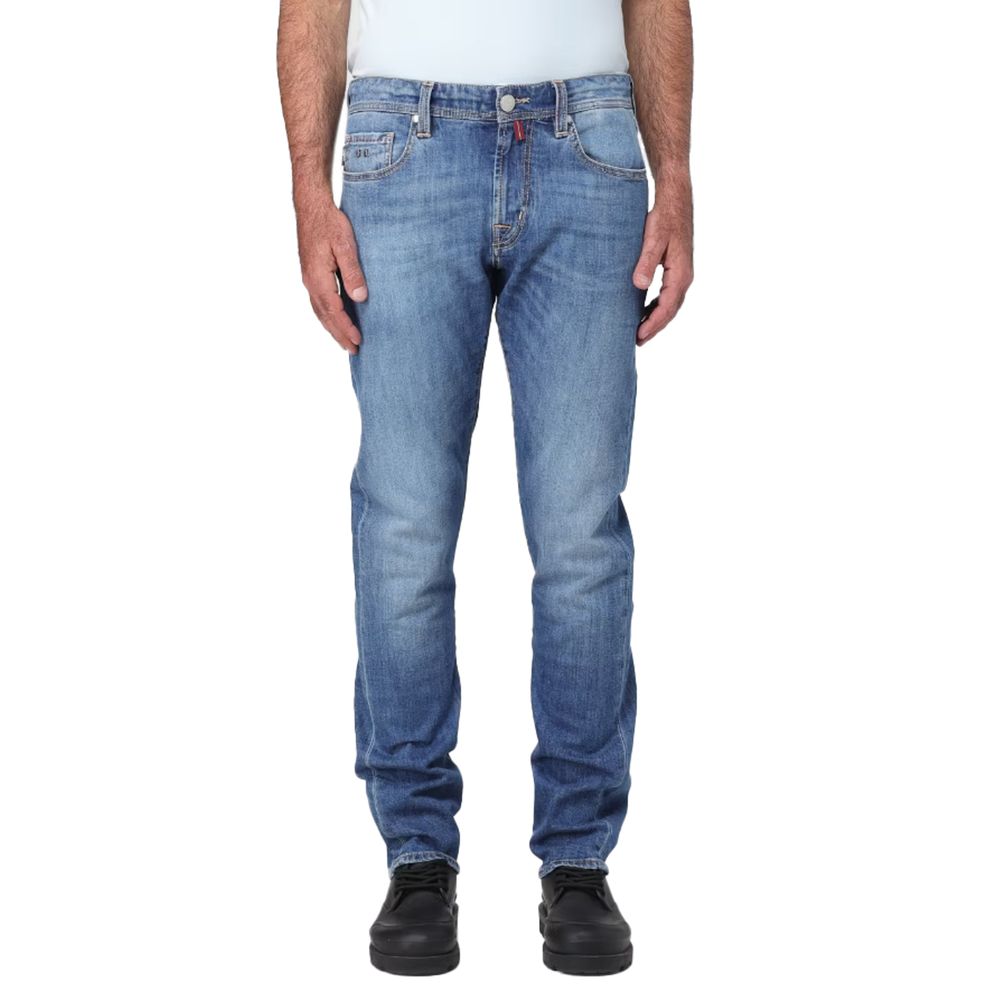 Tramarossa Blue Cotton Jeans with Refined Elegance