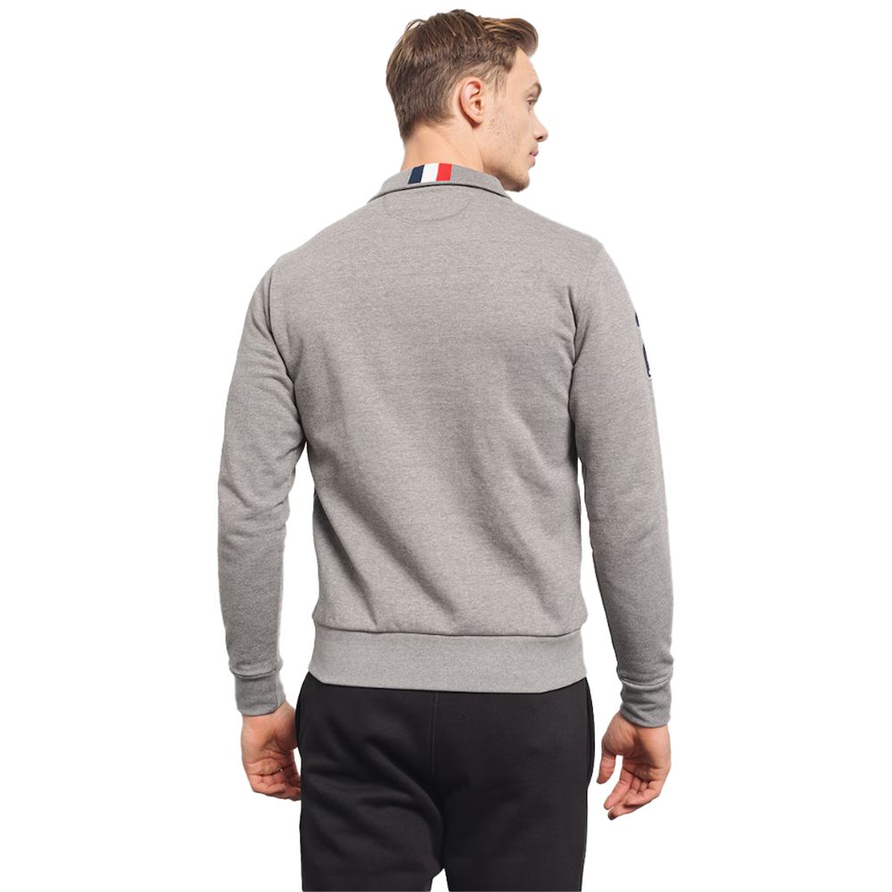 La Martina Gray Cotton Sweater - Refined Luxury Essential