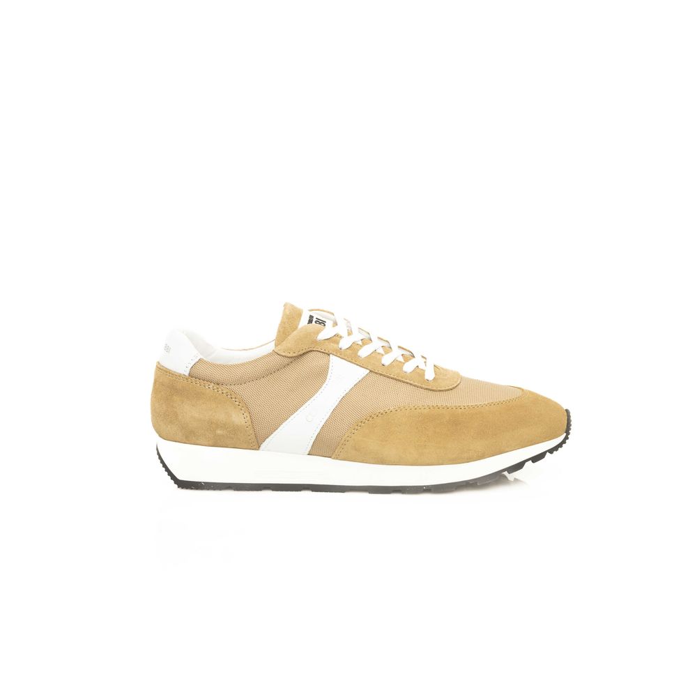 Cerruti 1881 Beige Leather Sneaker for Elevated Style