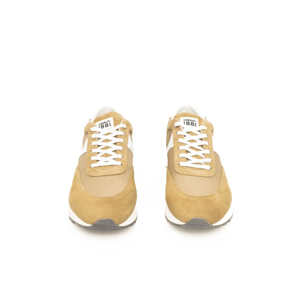 Cerruti 1881 Beige Leather Sneaker for Elevated Style