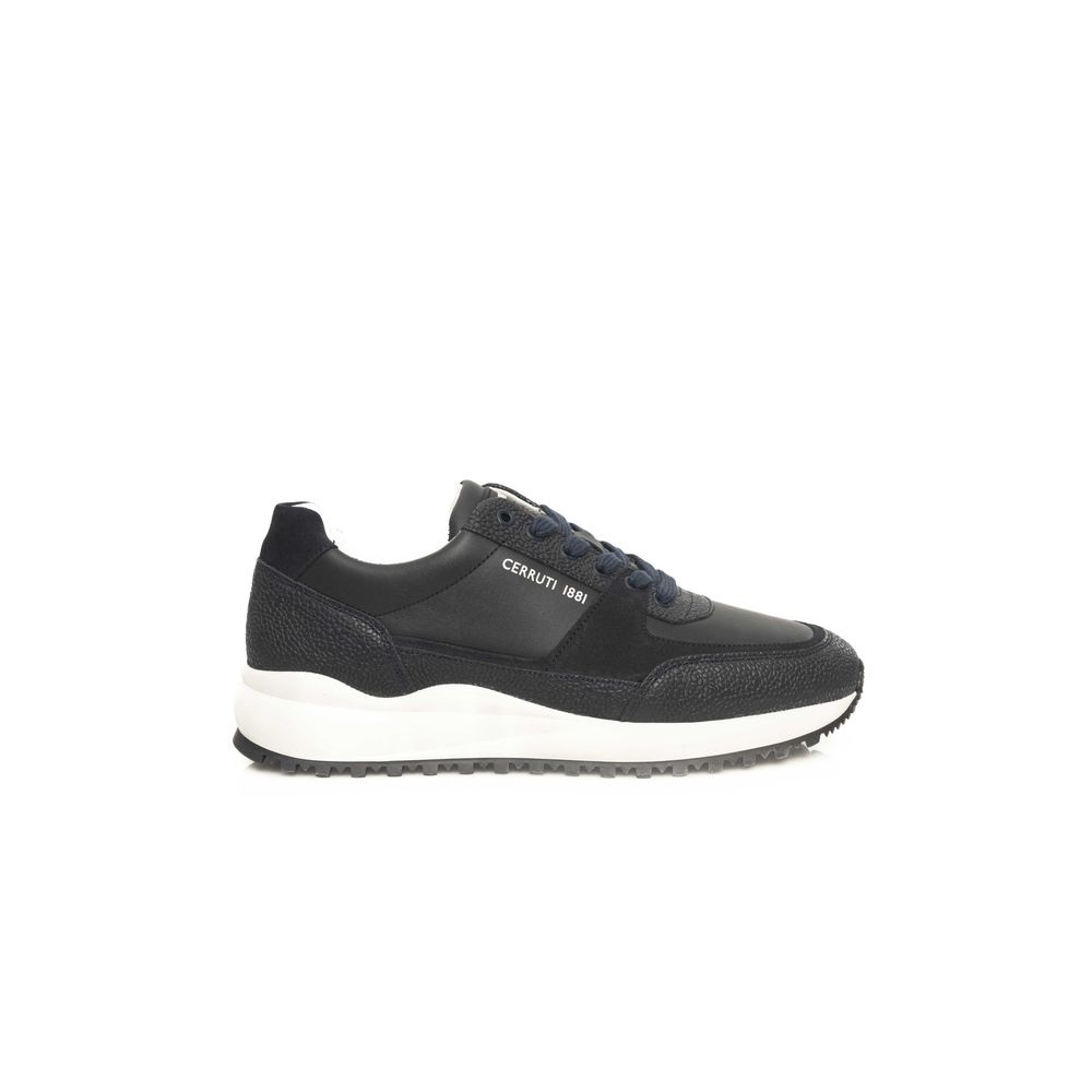Cerruti 1881 Blue Leather Sneaker for Distinct Elegance