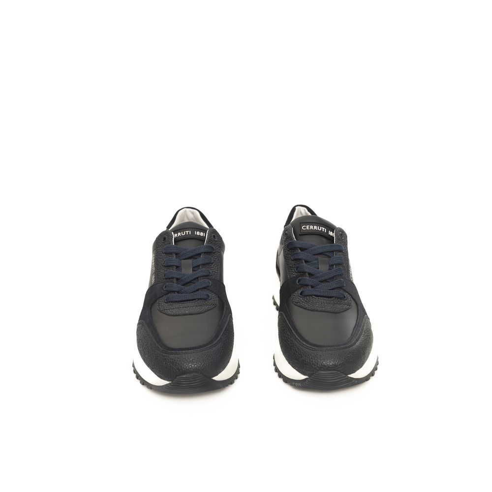 Cerruti 1881 Blue Leather Sneaker for Distinct Elegance