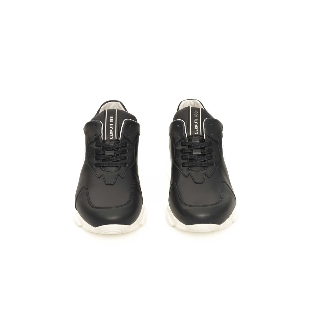 Cerruti 1881 Blue Leather Sneaker for Elevated Elegance