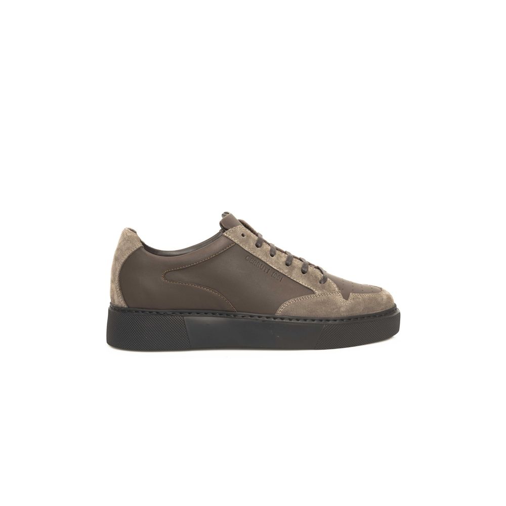 Cerruti 1881 Beige Leather Sneaker for Effortless Luxury