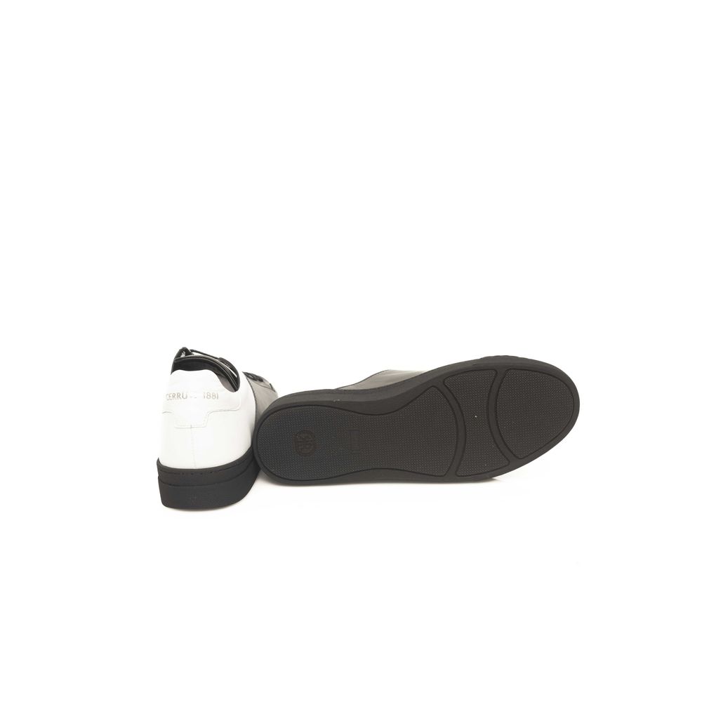 Cerruti 1881 Black Leather Sneaker for Effortless Elegance