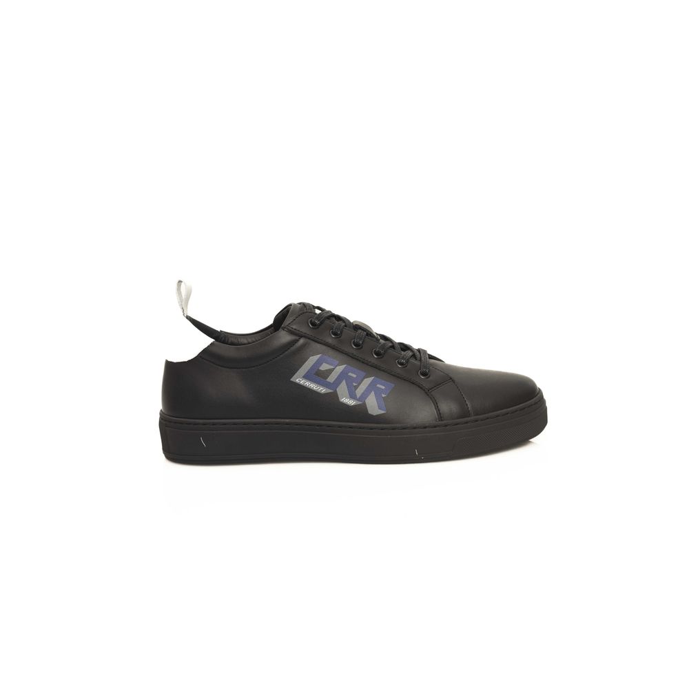 Cerruti 1881 Black Leather Sneaker for Effortless Elegance