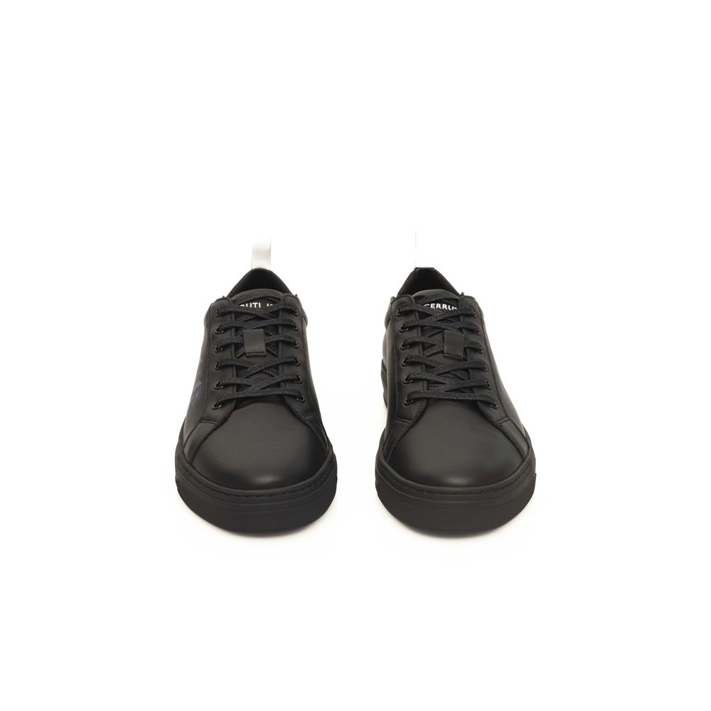 Cerruti 1881 Black Leather Sneaker for Effortless Elegance