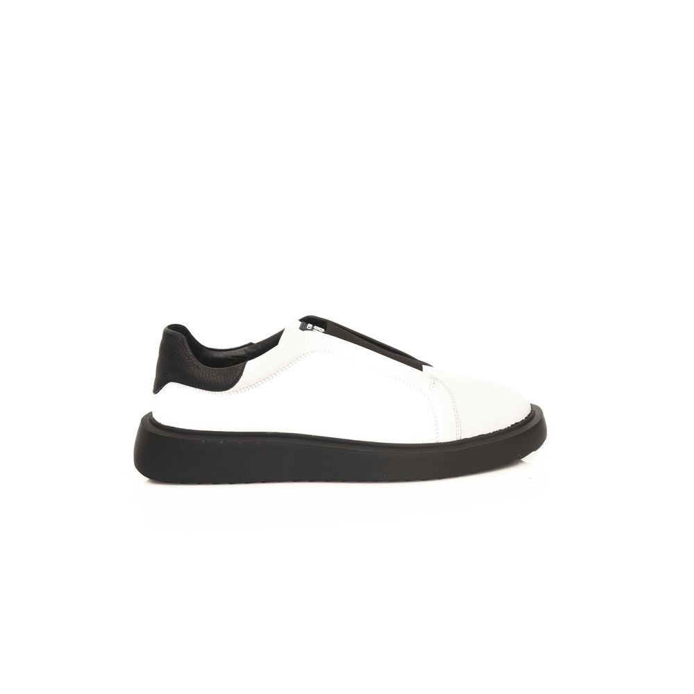 Cerruti 1881 White Leather Sneaker for Elevated Style