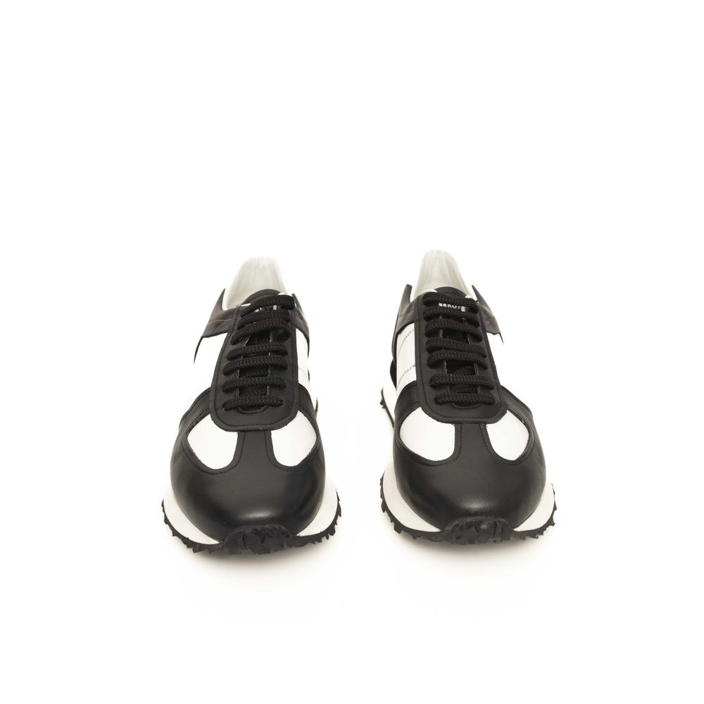 Cerruti 1881 Black Leather Sneaker for Effortless Elegance