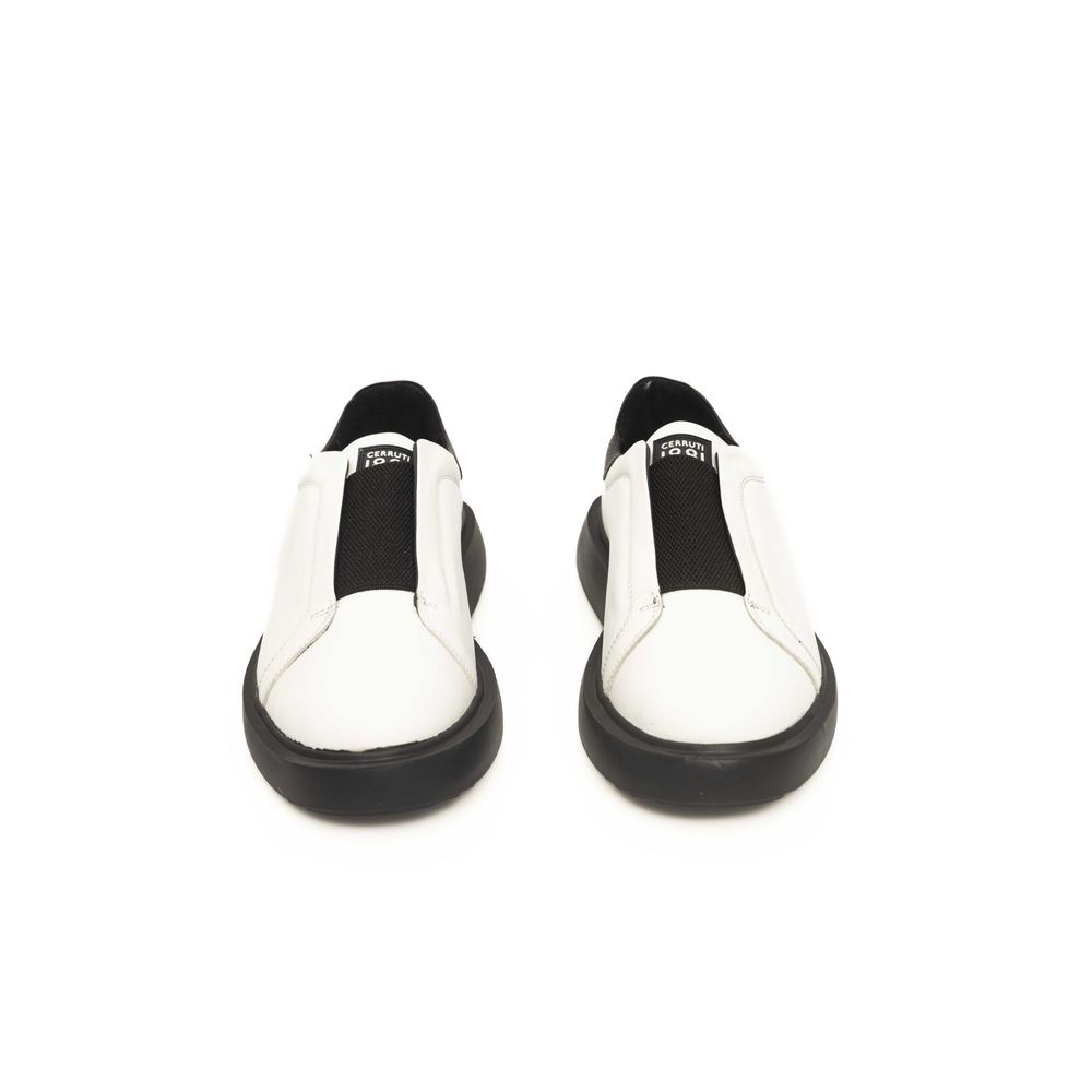 Cerruti 1881 White Leather Sneaker for Elevated Style