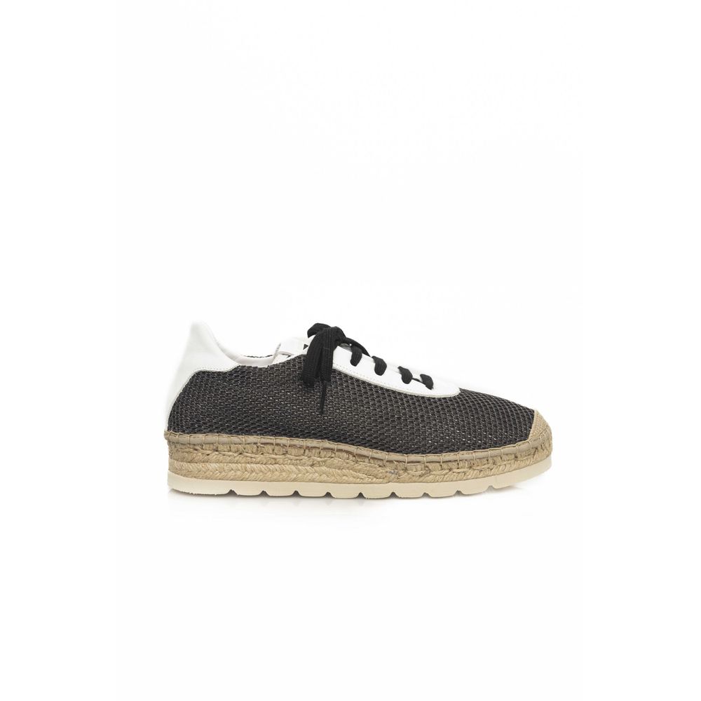 Cerruti 1881 Black Leather Sneaker with Timeless Elegance