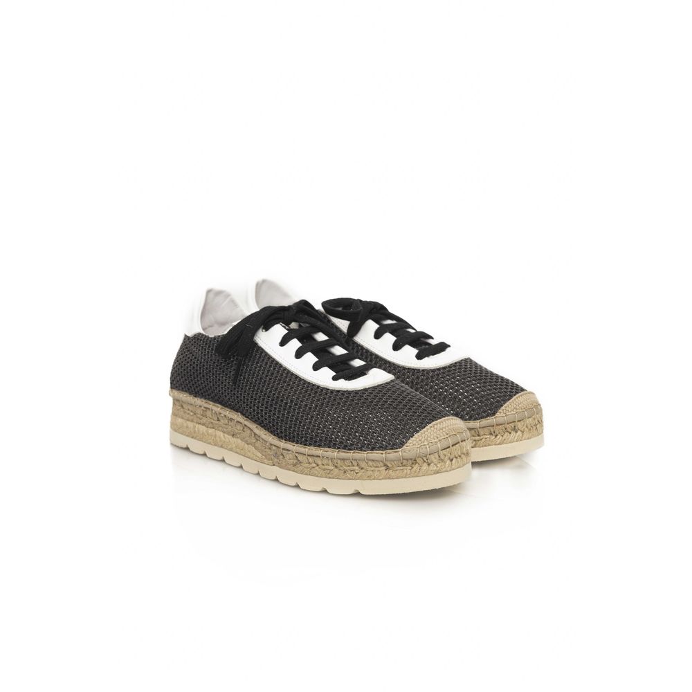 Cerruti 1881 Black Leather Sneaker with Timeless Elegance
