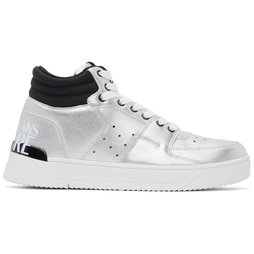 Versace Jeans Gray Eco-Leather Sneaker for Elevated Style