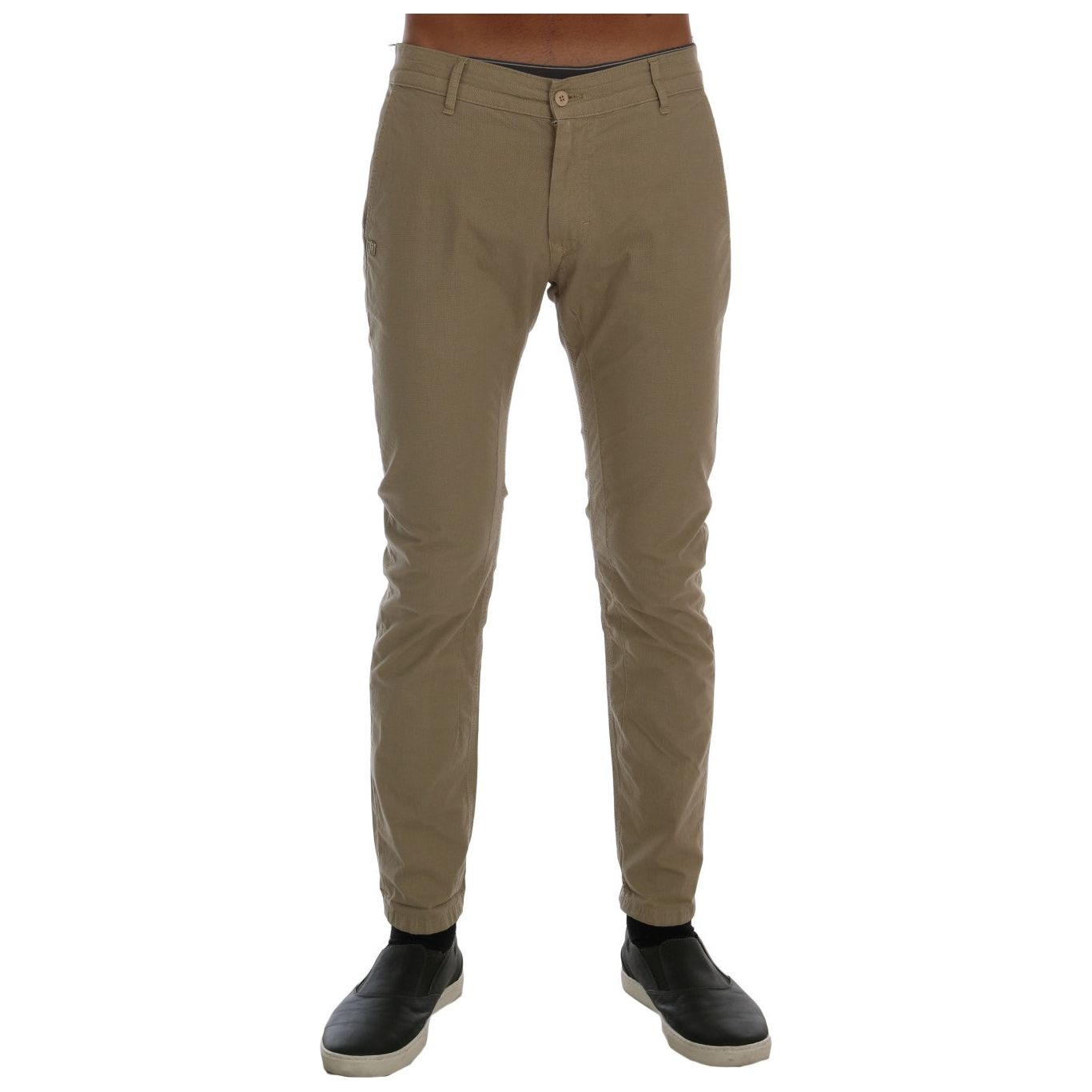 Daniele Alessandrini Beige Cotton Chinos for Sophisticated Style