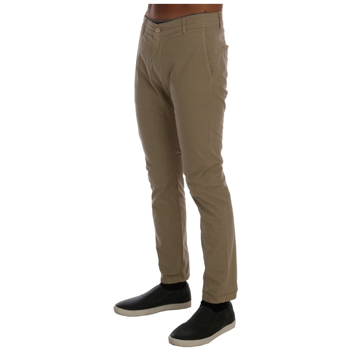 Daniele Alessandrini Beige Cotton Chinos for Sophisticated Style