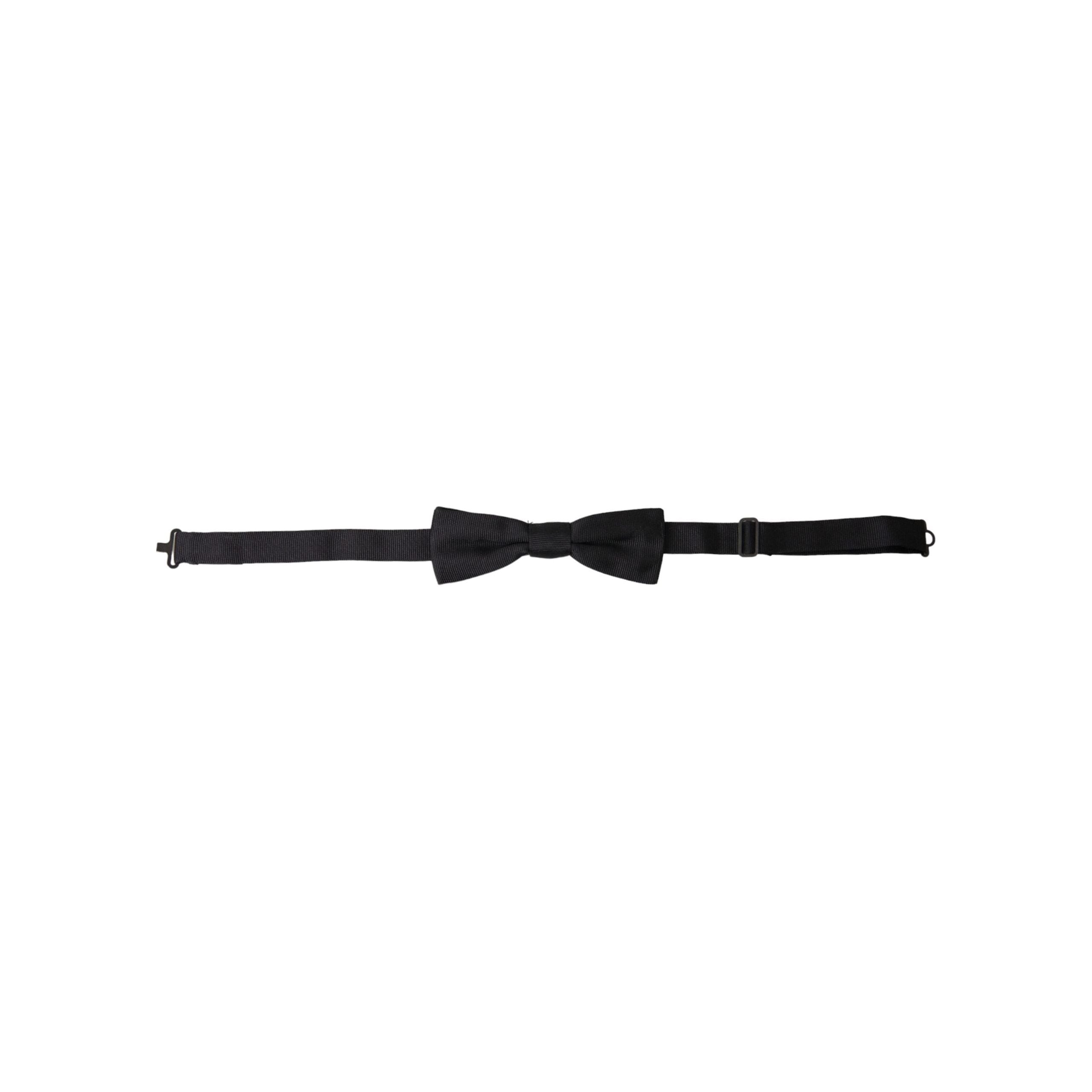 Dolce & Gabbana Black Silk Adjustable Neck Bow Tie